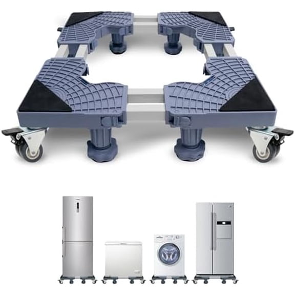 Washing Machine Stand with Wheels, Furniture Dolly with 8 Strong Feet, Adjustable Mini Fridge Stand Appliance Roller for Washer, Dryer, Refrigerator$$Tools