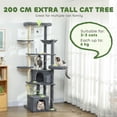 thumbnail image 3 of 79" Extra Tall Dark Grey Cat Tree with Scratching Posts, Perches & Hammock - Multi-Level Indoor Cat Tower for 2-3 Cats - Stable & Cozy Play Structure, 3 of 7