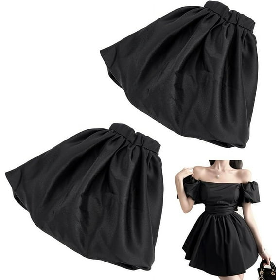 1 Pair Removable Puff Sleeves Black Polyester Bridal Sleeves Detachable Puff Sleeves for Wedding Dress Bridal Accessories 10.6x7.8x1.57inch