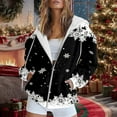 thumbnail image 4 of Wang6 Full Zip up Christmas Hoodies for Women Trendy Long Sleeve Back Reindeer Printed Hooded Sweatshirts Fall Xmas V Neck Loose Fit Tops Black XL, 4 of 7