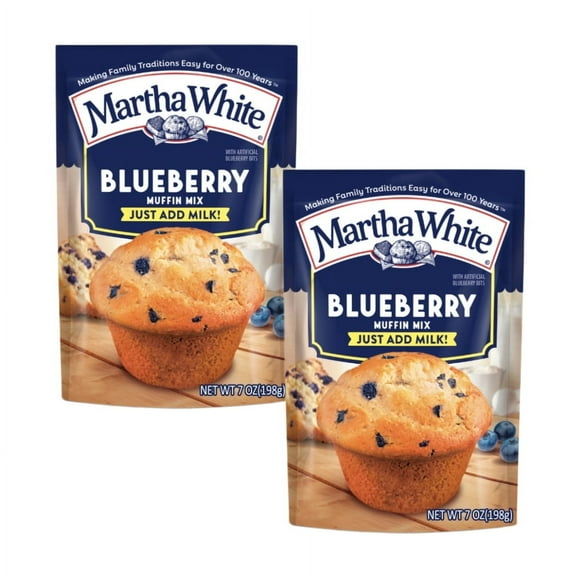 Martha White Blueberry Muffin Mix, 7 Oz Bag (2 pack)