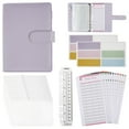 thumbnail image 1 of A6 Notebook Binder with Button Buckle Pocket Budget Binder Notebook Binder Budget Planner Loose Leaf Personal Planner Binder Cover (Purple), 1 of 5