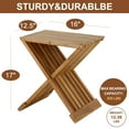 thumbnail image 4 of Jolicasa Folding Teak Shower Bench, Waterproof Teak Wood Shower Stool & Spa, Non-slip Shower Bench for Elderly, Indoor and Outdoor Use - No Assemble Required, 4 of 6