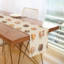 Yayeee Table Runner 90 inches Long Home Kitchen Dinning Party Decoration, Red Cakes