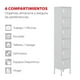 thumbnail image 4 of Locker Casillero Guardex LOCKRC Organizador Metálico C/ 6 Puertas Color Gris, 4 of 5