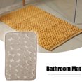 thumbnail image 2 of Unique Bargains Cobblestone Pattern Bathroom Rugs Polyester Bath Mat Machine Washable Beige 80x50cm, 2 of 7