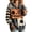 Orange-A#120908aa, variant on Trgacdwlo Halloween Fleece Hoodies for Women Retro Face Print Color Block Women's Pullover Sweaters Spooky Season Fall Winter Fuzzy Streetwear Sweatshirt for Women