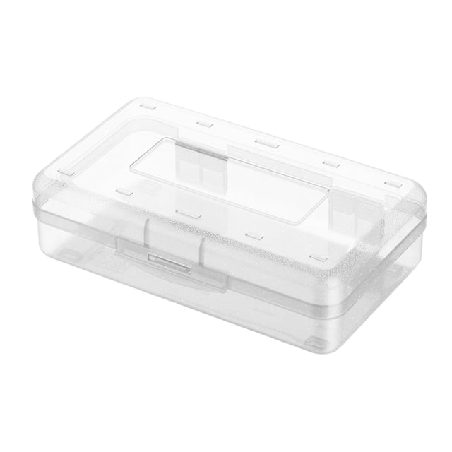 CEHVOM Boîtes à Crayons en Plastique Grande Capacité Boîtes Transparentes avec Couvercle Design Empilable Liquidation