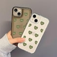 thumbnail image 3 of Cute Green Love Heart Happy Soft Phone Case Compatible with iPhone Case (Gray,iPhone 14 Pro Max), 3 of 7
