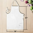 thumbnail image 5 of White Classic Wealuxe Professional Bib White Aprons Unisex, 2 White Aprons for Women No Pocket, Home Multipurpose Washable White Apron for Cleaning, Cooking | 32x28 inch | White | 2 pack, 5 of 8