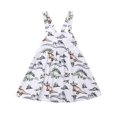 thumbnail image 2 of Vestido de verano sin espalda con volantes de dinosaurio para niñas pequeñas de SDJMa, trajes de princesa para fiesta, 2 of 8