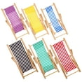 thumbnail image 2 of MasteelfCA 6pcs Miniature Beach Chair Folding Lounge Chair Microlandscape Beach Chair Prop Photo Prop, 2 of 9