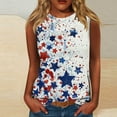 thumbnail image 2 of Women's Red White and Blue Graphic Tank Top Summer Crew Neck Sleeveless Tee Shirts Loose Patriotic Independence Day Tee Tops Multicolor, 2 of 5