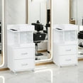 thumbnail image 2 of BarberPub Rolling Storage Trolley, Hair Styling Utility Cart Salon Storage with Wheels, Tool Holders, 2 of 9