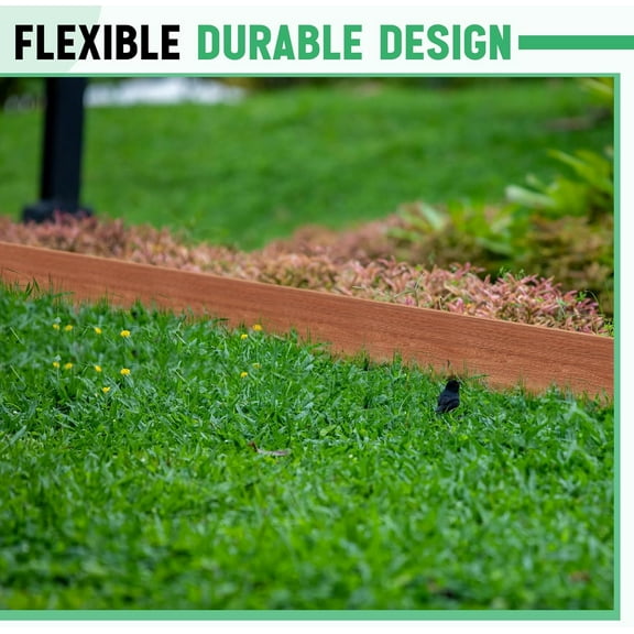 33 FT Landscape Edging 4 Inch Tall Garden Border with 30 Anchoring Spikes for Yard Lawn Flower Beds