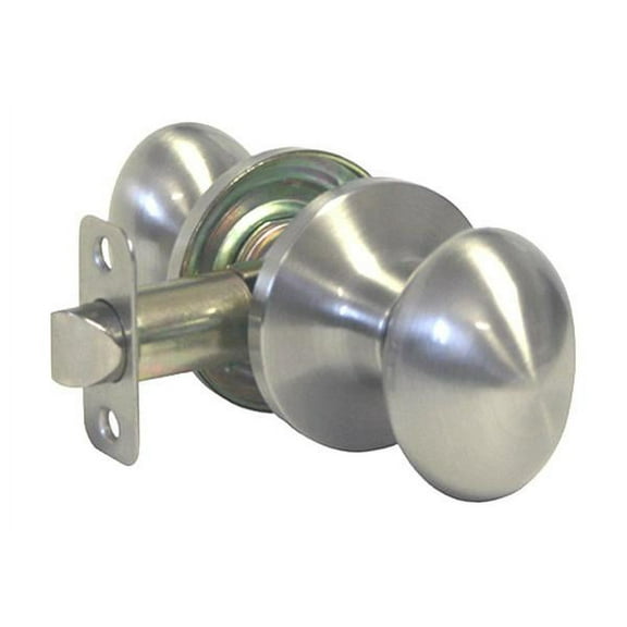 Satin Nickel Passage Oval Egg Shaped Knob Hall Closet - Style 6093DC