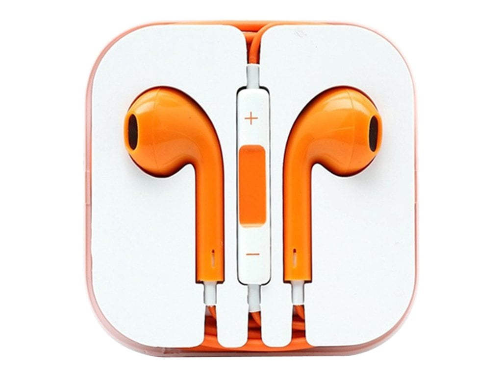 4XEM Earpod Earphones Headset earbud wired orange Walmart