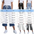 thumbnail image 4 of QIUOMBBP Capri Jeans for Women Stretchy Causal Summer High Waisted Drawstring Wide Leg Denim Capris Ladies Cropped Jean Trousers Gray S, 4 of 8