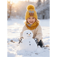 thumbnail image 2 of Baby Kids Winter Warm Hats, Infant Toddler Children Pom Pom Beanie Knit Cap Girls Boys-2 piece, 2 of 8