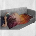 thumbnail image 6 of Tropical Soft Flannel Fleece Throw Blanket, Exotic Sunset Above the Sea Scenery from Coconut Palm Tree Leaf Heaven Picture, Cozy Plush for Indoor and Outdoor Use, 60" x 80", Pink Orange, by Ambesonne, 6 of 6