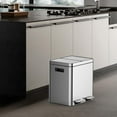 thumbnail image 4 of Danolapsi Kitchen Trash Can,Recycling Trash Can,3 Compartments for Recycling and Trash,Stainless Steel Waste Bins,with Removable Inner Buckets and Hinged Lids, 4 of 7