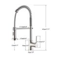 thumbnail image 5 of Spring Brushed Nickel Kitchen Faucet Deck Mounted Mixer Tap 360 Degree Rotation Stream Sprayer Nozzle Kitchen Sink Hot Cold Taps, 5 of 5