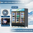 thumbnail image 5 of Commercial Refrigerator, 46 Cu. Ft Merchandiser Refrigerator with LED Light Box, Merchandiser Display Beverage Fridge 3-Door Upright Display Fridge, Swing Glass Door Display Fridge, 15 Adjustable Shel, 5 of 7