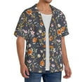 thumbnail image 4 of JUNZAN Mens Casual Button Down Shirts Short Sleeve Wildflowers Print Shirt-Medium, 4 of 7