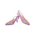 thumbnail image 3 of Women's Low Heel Closed Toe Slingback Pumps Rhinestone Comfortable Dress Shoes-Purple-8, 3 of 3