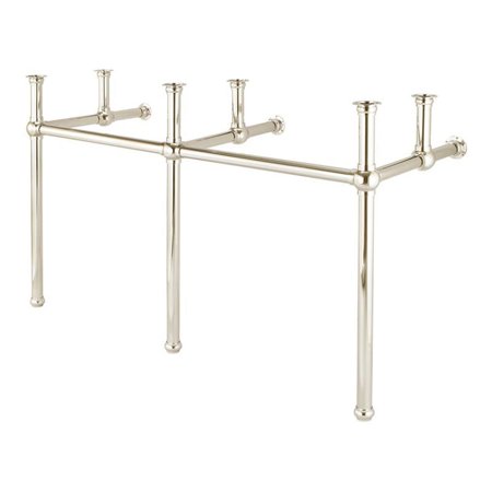 Water Creation Embassy 60" Double Brass Wash Stand - Polished Nickel