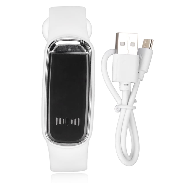 Reloj digital Pantalla LED Reloj de pulsera electrónico elegante recargable de 12/24 horas para hombres y mujeresBlanco
