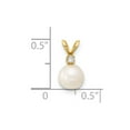thumbnail image 2 of 14k Yellow Gold 6-7mm Round White Freshwater Cultured Pearl Diamond Pendant Necklace Pendant for Women, 2 of 2