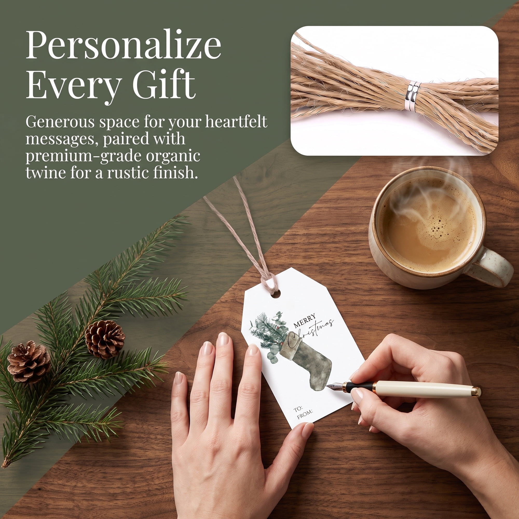 Unique Bargains 100Pcs Thick Gift Wrapping Tags with Christmas Stocking Pattern 2" x 3.1"