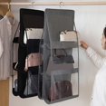 thumbnail image 3 of Bag Storage Bag Double-sided Transparent Visible 6/8 Pockets Great Load Bearing Handbag Purse Organizer Dust-Proof Wardrobe Closet Bag Hanging Holder, 3 of 7
