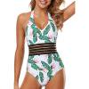 thumbnail image 1 of Maillot de Bain Femme Imprimé Fleurs Bikini une Pièce Rehausseur, 1 of 8