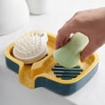 thumbnail image 3 of Drain Double Soaps Box Dismountable Anti-slip Storage Box for Sink Accessories, 3 of 5