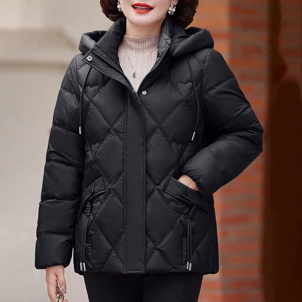 Puntoco Parkas Con Capucha Y Manga Larga Con Cremallera Y Bolsillos Dobles Y Botones De Color Liso Para Mujer