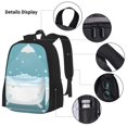 thumbnail image 3 of Easygdp Bathtub with Soap Bubbles Mochila para Niños y Niñas con Set de Caja de Almuerzo y Estuche para Lápices 3 en 1, Mochila Escolar Estampada para Adolescentes, 3 of 7