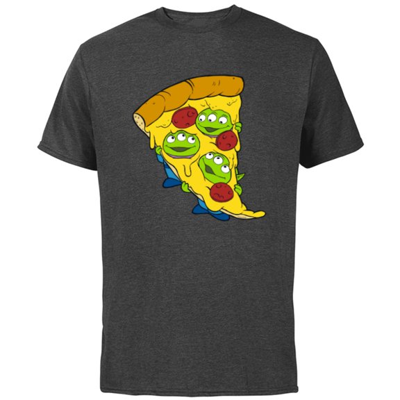 Disney and Pixar’s Toy Story Aliens Pepperoni Pizza - Short Sleeve Cotton T-Shirt for Adults - Customized-Charcoal