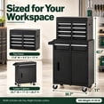 thumbnail image 6 of Enyopro 5-Drawer Rolling Tool Chest, Sliding Metal Drawer Tool Storage Cabinet, Tool Box with Brake Wheels, Black Detachable Tool Cart /w Tool Bag , Black, 6 of 8
