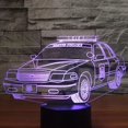 thumbnail image 2 of YSITIAN Police Car 3D LED Night Light Table Desk Optical Illusion Lamps 7 Color Change Acrylic Touch Switch Room Decor YT05-211, 2 of 8