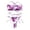 Purple, variant on Womens Sexy Thong Bikini Set Swimsuit Tie Dye Bandeau 2 Piece Ruched Bathing Suit Tie Side Bikini Bottoms Swimwear