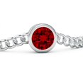 thumbnail image 2 of ANGARA Lab Grown Bezel-Set Round Ruby Chain Bracelet for Women in 14K White Gold (Size-10mm) | July Birthstone, Birthday, Anniversary, Jewelry Gift for Women | Lab-Grown Ruby Bracelet, 2 of 7