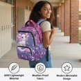 thumbnail image 6 of HUIACONG Purple Glitter Axolotl Girls Backpack 4 Piece Set, 17" Cute School Bag with Lunch Bag Pencil Case for Age 7-12, Waterproof Lightweight, 6 of 7