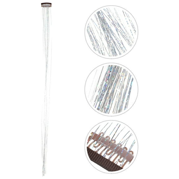 Tineasur girls hair accessories Hair Tinsel Extensions Easy to Use for Women Theme Parties 6Pcs