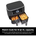 Ninja DZ201 Foodi 8 Quart 6-in-1 DualZone 2-Basket Air Fryer with 2 Independent Frying Baskets, Match Cook & Smart Finish to Roast, Broil, Dehydrate & More for Quick, Easy Meals, Grey