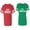 Men Red / Women Green, variant on Prince & Princess Matching Couple Cotton Jerseys (Men Red / Women Red) (Men XXL / Women XL)