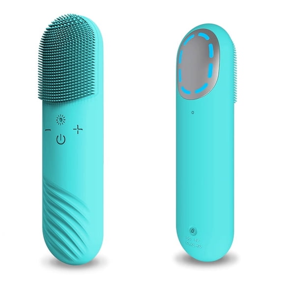 Facial Cleansing Brush, Waterproof Face Massager, Electric Silicone Facial Scrubber, Portable Face Cleansing Brush, Face Wash Brush with 5 Massage Speeds, Mini Face Brush Blue, Gifts for Women/Men