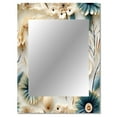 thumbnail image 2 of Designart "Seashell Coastal Serenity I" Floral Wall Mirror, Printed Blue Wall Mirror, Traditional Bathroom Wall Mirror, Decorative Floral Mirror - 30x40 Inch, 2 of 5