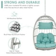 thumbnail image 2 of Brafab Hanging Egg Chair Without Stand, Wicker Swing Egg Chair with Fluffy Cushion, 350 lbs Capacity, Indoor Outdoor Ceiling or Tree Hanging Chair for Patio, Bedroom, Porch, Light Blue, 2 of 6